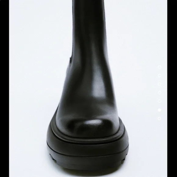 Zara chunky thick sole leather ankle boots - Picture 5 of 9